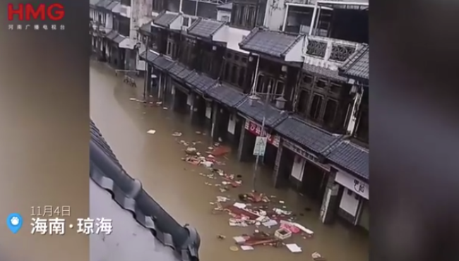 官方回应海南琼海暴雨致多店铺被淹：台风&ldquo;海鸥&rdquo;过境所致